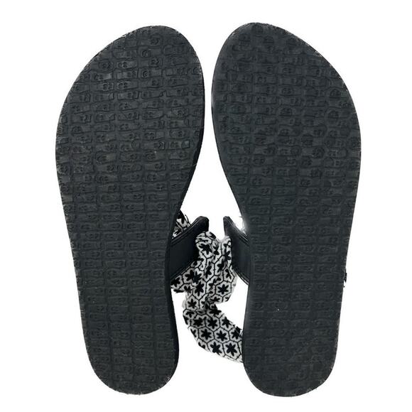 Sanuk Yoga Mat Slingback Black White Floral Sandals 8 - Picture 6 of 7